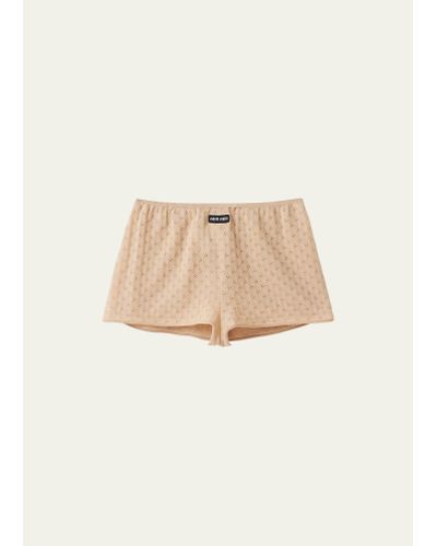 Miu Miu Knit Shorts - Natural