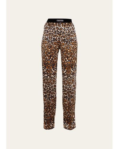 Tom Ford Leopard-print Silk Pajama Pants - Multicolor