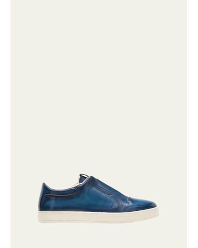 Berluti Playtime Leather Slip-on Sneakers - Blue
