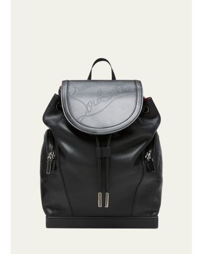 Christian Louboutin Explorafunk Logo Leather Backpack - Black