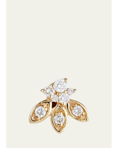 Sydney Evan Single 14k Gold Diamond Petal Stud Earring - Natural