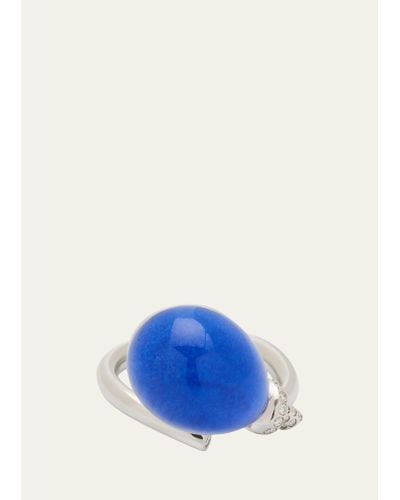 Vhernier Palloncini Mini Ring In White Gold Diamonds - Blue