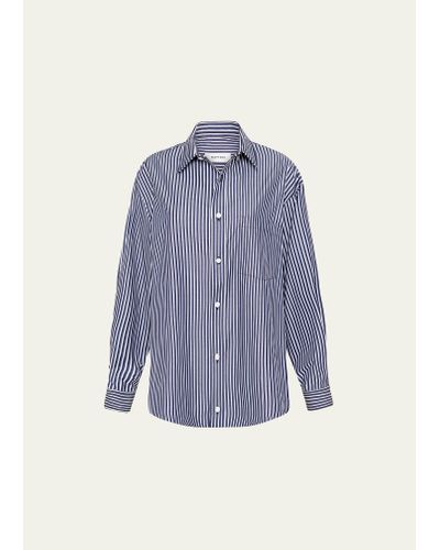 Matteau Classic Stripe Shirt - Bci Cotton - Blue