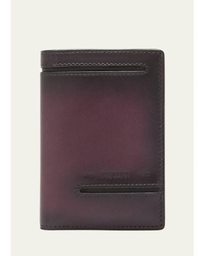 Berluti Jagua Neo Taglio Vertical Bifold Wallet - Purple