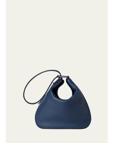 Akris Anna Medium Leather Hobo Bag - Blue