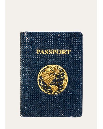 Judith Leiber Allover Crystal Passport Holder - Blue