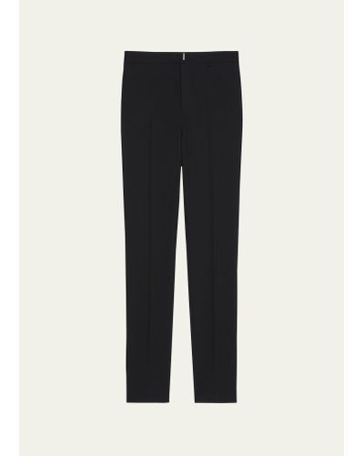 Givenchy Solid Tapered Wool Pants - Blue