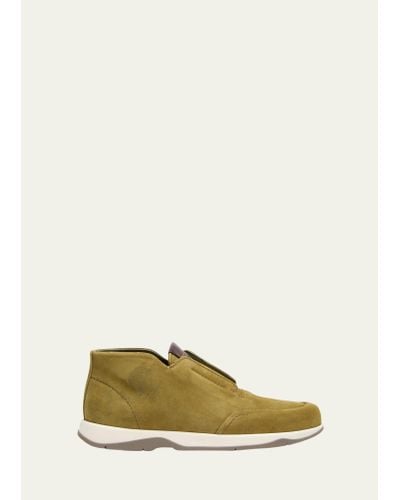 Berluti Echappee Suede Slip-on Loafer Boots - Natural