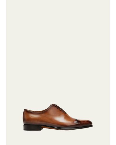 Berluti Gaspard Galet Leather Oxfords - Natural