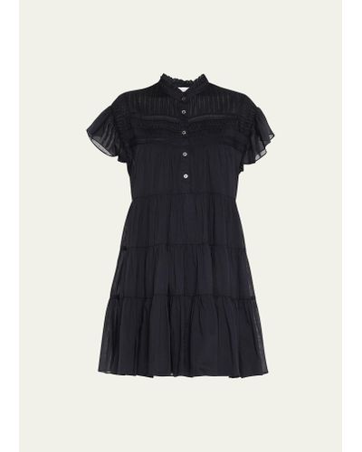 Isabel Marant Lanikaye Pleated Tiered Mini Dress - Black