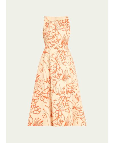 Alexis Vermeer Sleeveless Faux-wrap Midi Dress - Natural