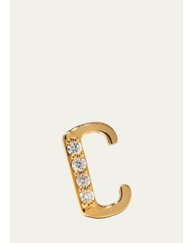 Lana Jewelry Single Initial Stud Earring - Metallic