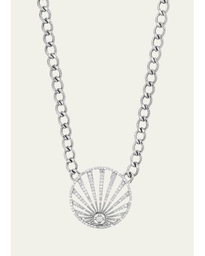 Sheryl Lowe Diamond Sunrise Pendant Necklace - White