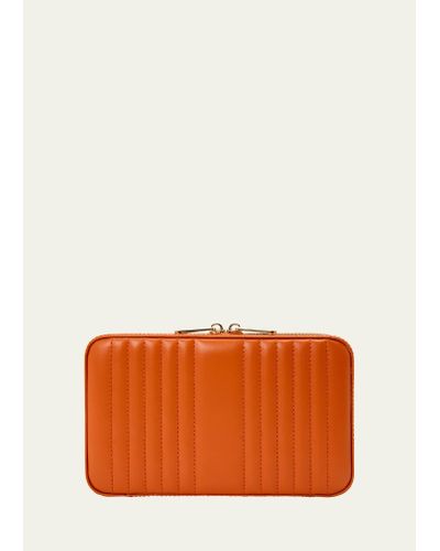 Wolf Maria Rectangle Quilted Zip Jewelry Case - Orange
