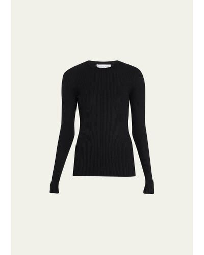 Gabriela Hearst Browning Cashmere Ribbed Top - Black