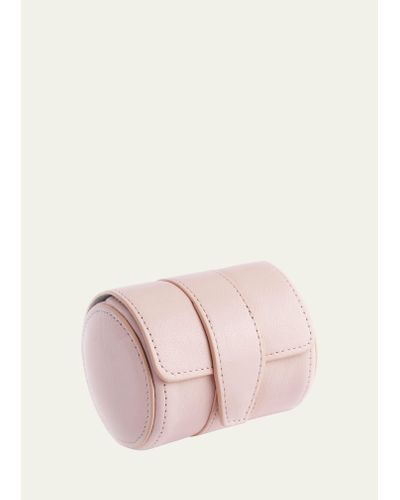 ROYCE New York Suede Lined Single Watch Roll - Pink