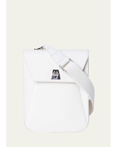 Akris Anouk Mini Leather Messenger Bag - Natural
