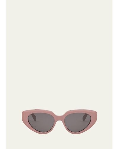 Celine Bold 3 Dots Acetate Cat-eye Sunglasses - Natural
