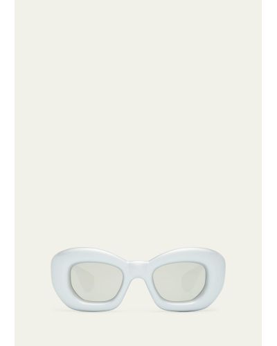 Loewe Inflated Monochrome Acetate Butterfly Sunglasses - White