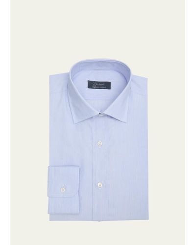 Bergdorf Goodman Cotton Micro-stripe Dress Shirt - Blue