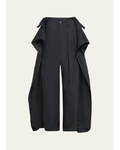 Issey Miyake Twisted Side Panel Woven Pants - Black