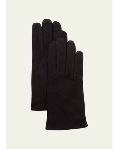 Hestra Cashmere-lined Suede Gloves - Black