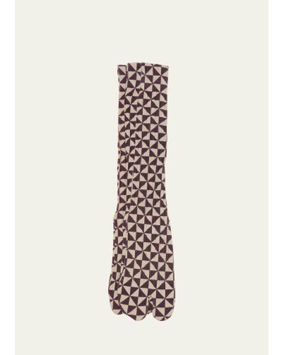 Dries Van Noten Abstract-print Split-toe Crew Socks - White