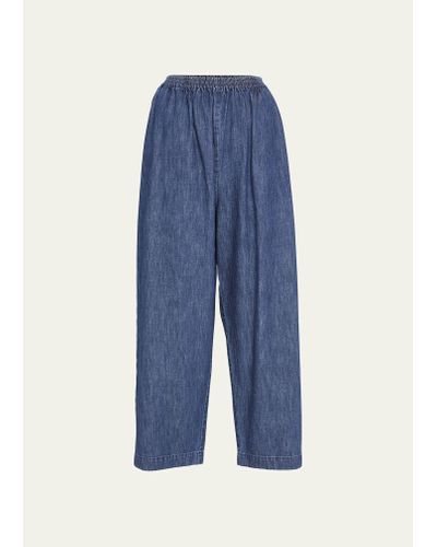 Eskandar Denim Japanese Pants - Blue