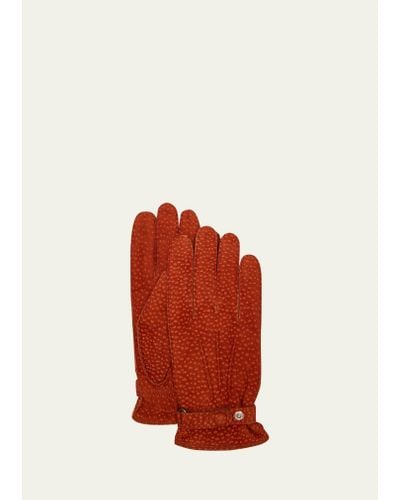 Hestra Winston Cashmere-lined Carpincho Leather Gloves - Red