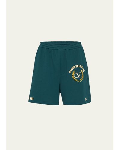 Valentino Garavani College Logo Sweat Shorts - Green