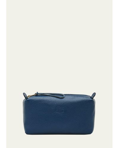 Il Bisonte Classic Zip Leather Clutch Bag - Blue