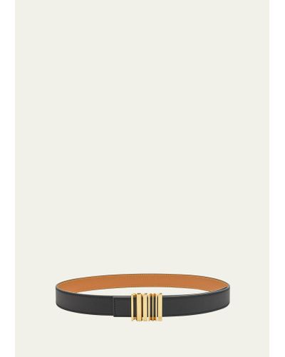 Loewe Graphic Buckle Leather Belt - White