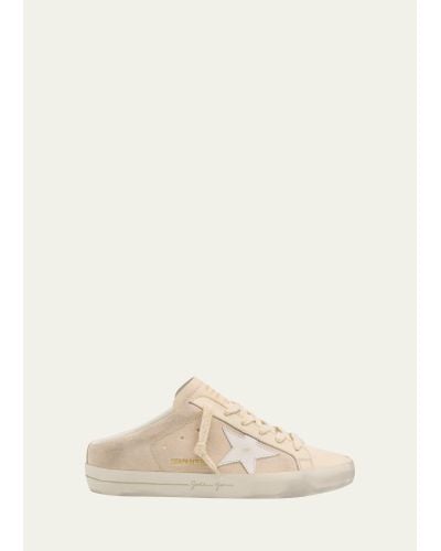 Golden Goose Sabot Mixed Leather Slide Sneakers - Natural