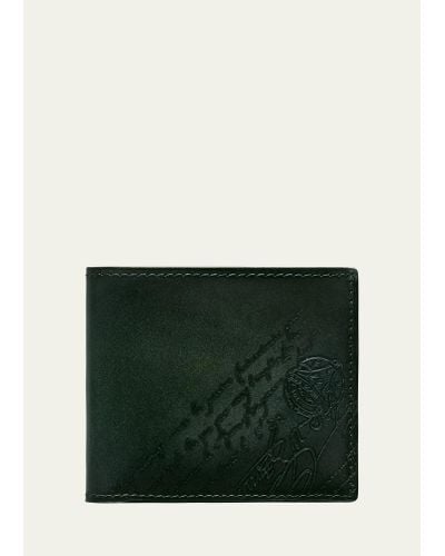 Berluti Makore Scritto Leather Bifold Wallet - Green