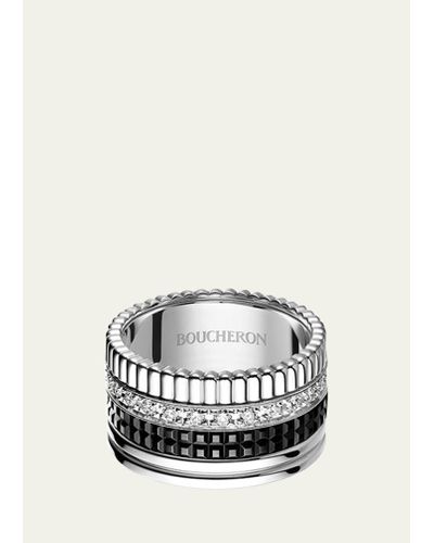 Boucheron Quatre Black Edition Large Ring With White Gold