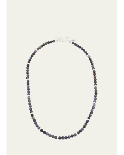 Jan Leslie Sterling Silver And Sapphire Beaded Necklace - Natural