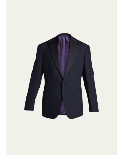 Ralph Lauren Purple Label Barathea Solid Wool Tuxedo - Blue
