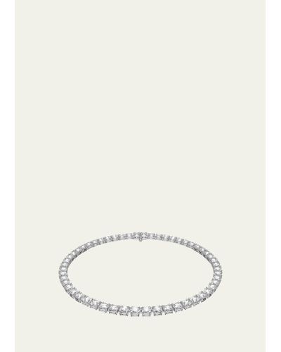 Swarovski Millenia Necklace With Square-cut Crystals And Rhodium-tone Plating - Natural