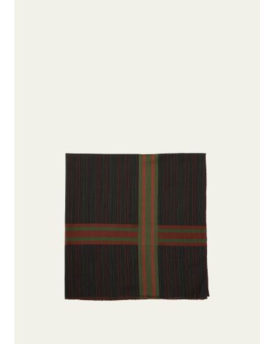 Simonnot Godard Mixed Stripe Handkerchief - Black