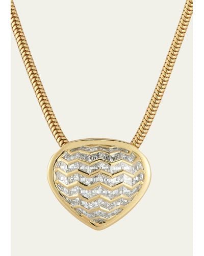 ARK Fine Jewelry 18k Yellow Gold Venus Diamond Shield Necklace - Metallic