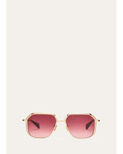 Jacques Marie Mage Aida Gold-plated Titanium & Acetate Butterfly Sunglasses - Pink
