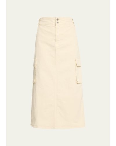 Bliss and Mischief Ivy Long Woven Cargo Skirt - Natural