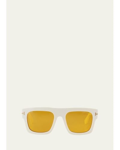 Tom Ford Fausto Square Acetate Sunglasses - Yellow