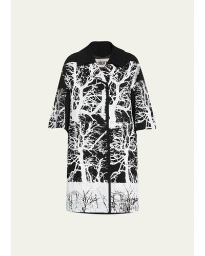 Libertine Midnight Forest Printed Patch Pocket Coat - White