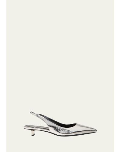 Pierre Hardy Stella Metallic Kitten-heel Pumps - White