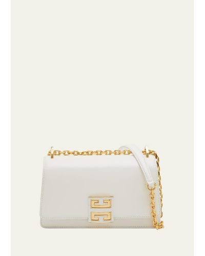 Givenchy Small 4g Shoulder Bag In Leather With Sliding Chain Strap - Natural