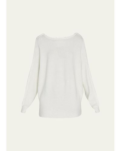 BLANC NOIR Portola Ribbed Button Sweater - White