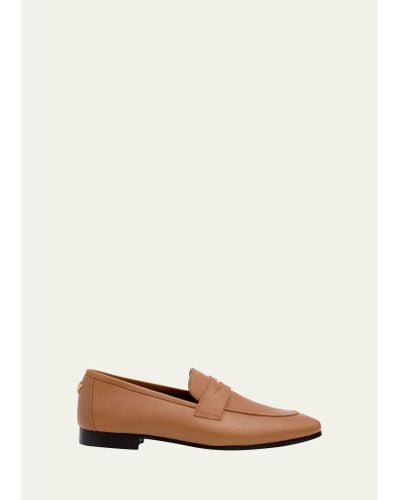 Bougeotte Acajou Leather Penny Loafers - Natural