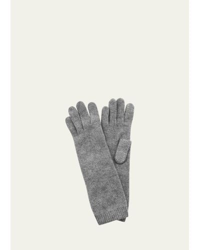 Portolano Long Cashmere Tech Gloves - Gray