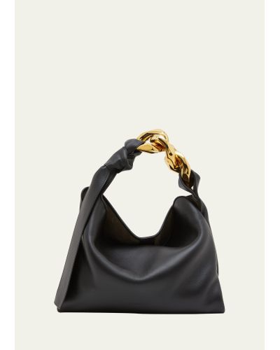 JW Anderson Small Chain Leather Hobo Bag - Black